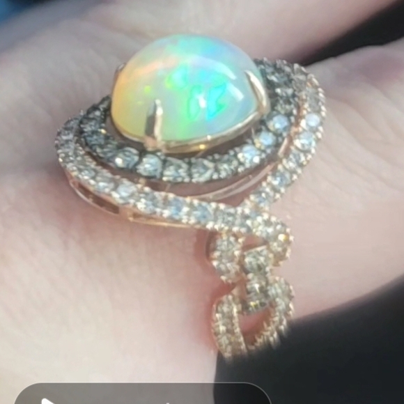 Le Vian Natural Opal & Diamond Ring. 14k strawberry gold. - Picture 1 of 2
